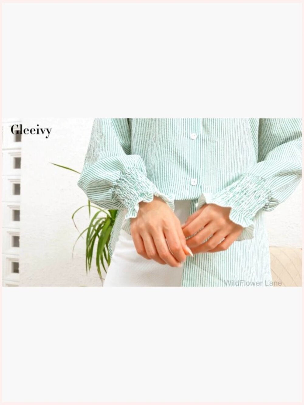 Long Sleeve Striped Button Down Shirt Oversized Blouse - Picture 7 of 7